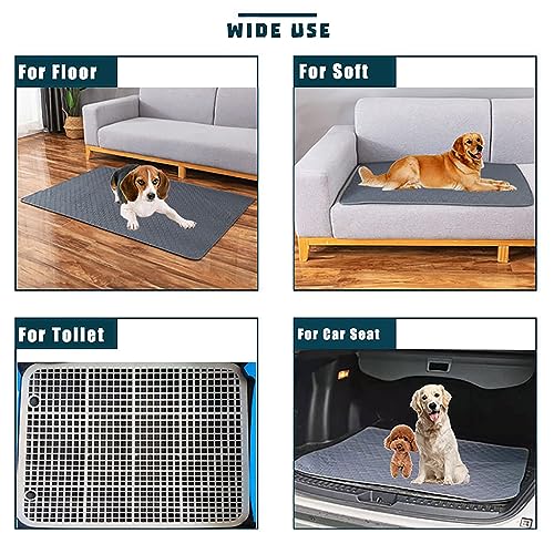 Image of Washable Puppy Dog Pee Pad, 2PCS Waterproof Reusable Mats with Super Absorbent, and Non-Slip, Pet Whelping Pads Training Pad for Crate, Kennel, Playpen (Grey, 24x18inch(2 Pack))