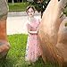 Flower Girls Dress Tulle Pink Sequin Butterfly Flutter Sleeve Party Size 8