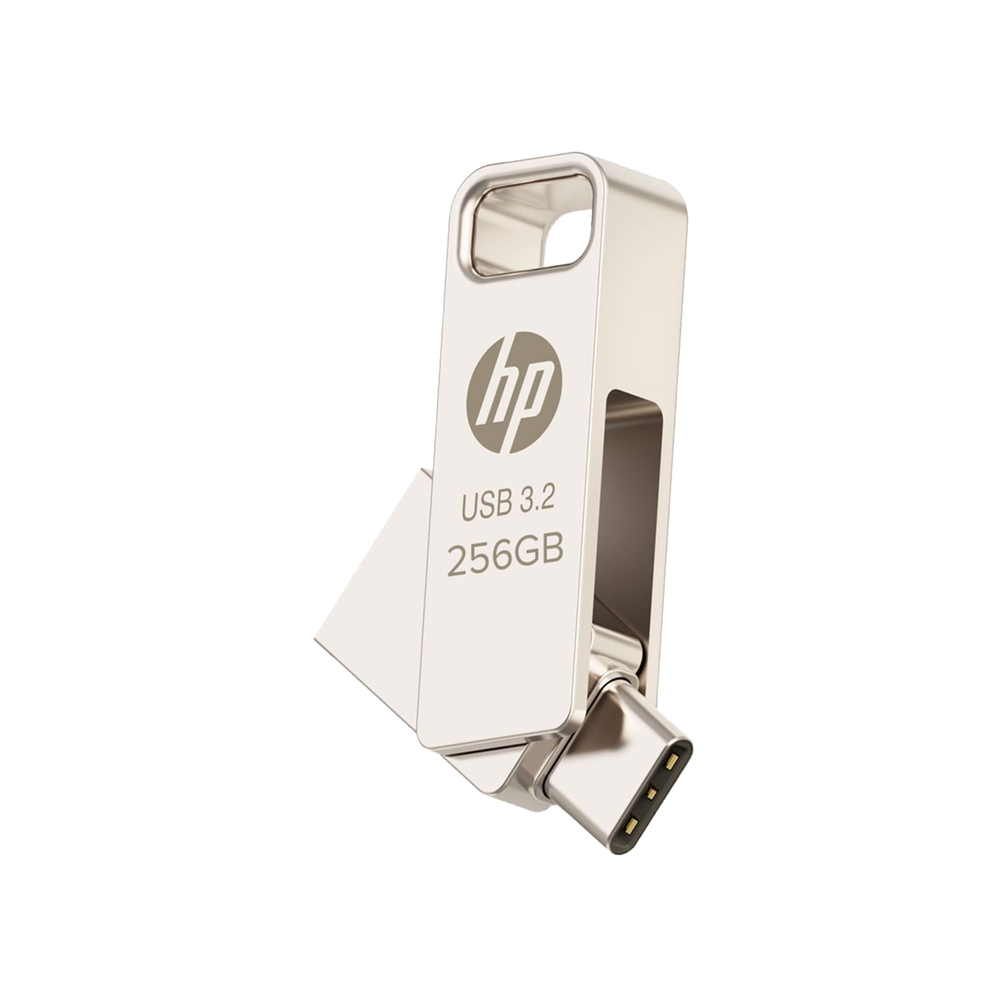 HP 886C 256GB OTG Flash Drive 3.2 Gold/Metallic Swivel Design/Durable Metal Material-picture-29