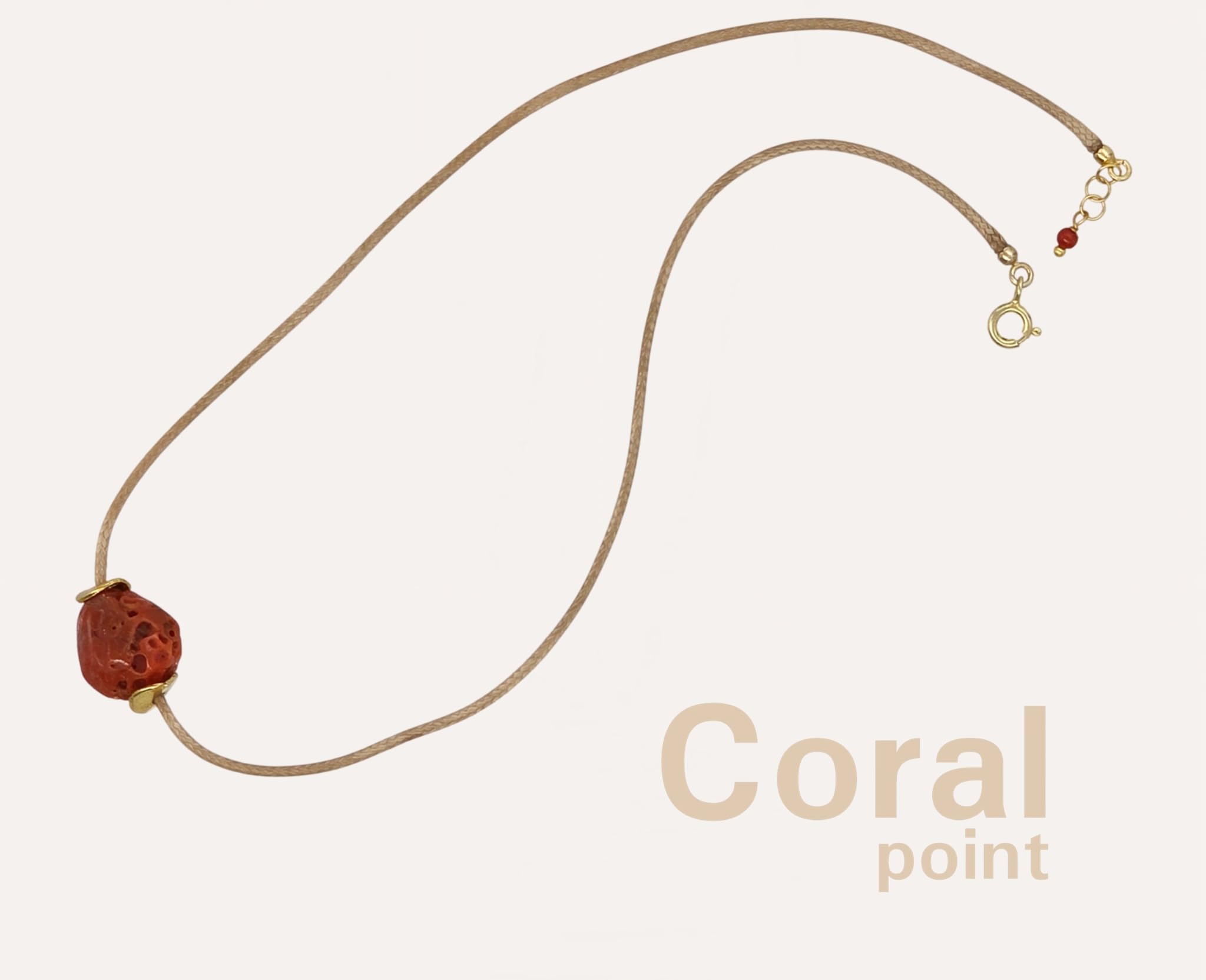 sicilia bedda - Collana Unisex con Corallo Rosso del Mediterraneo e Argento 925 - Filo Caucciù Cerato - Gioiello Artigianale