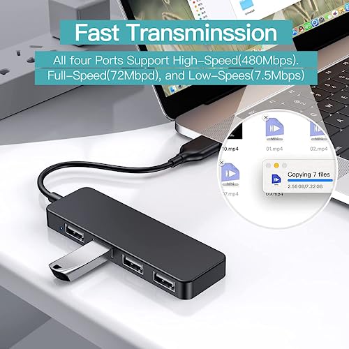 USB Expander Hub Splitter 4 Ports Adapter Dock Cord Ultra-Slim,Multi USB Cable Lead for PC,Laptop,NoteBook,MacBook,Desktop,ChromeBook,Surface Pro,Flash Drives,Mobile HDD Under £4 - Image 2