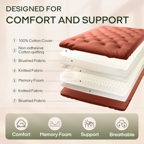 Image of ZonLi Japanese Floor Futon Mattress Full Size 75 inchx 54 inch, 100% Cotton Cover 6'' Thicken Tatami Mattress, Foldable Sleeping Pad, Portable Dormitory Tatami Mat, Roll Up Floor Lounger Bed for Adult