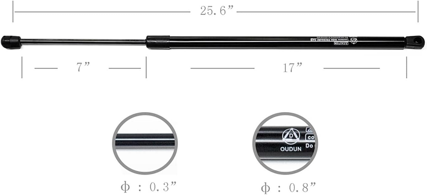 1 Pair Tailgate Trunk Lift Supports Rear Side Gas Charged Shock Struts Spring Rod Arms Black Steel 4 Door 2-pc Liftgate 8196081 SG226013 for Honda Pilot 2003-2008