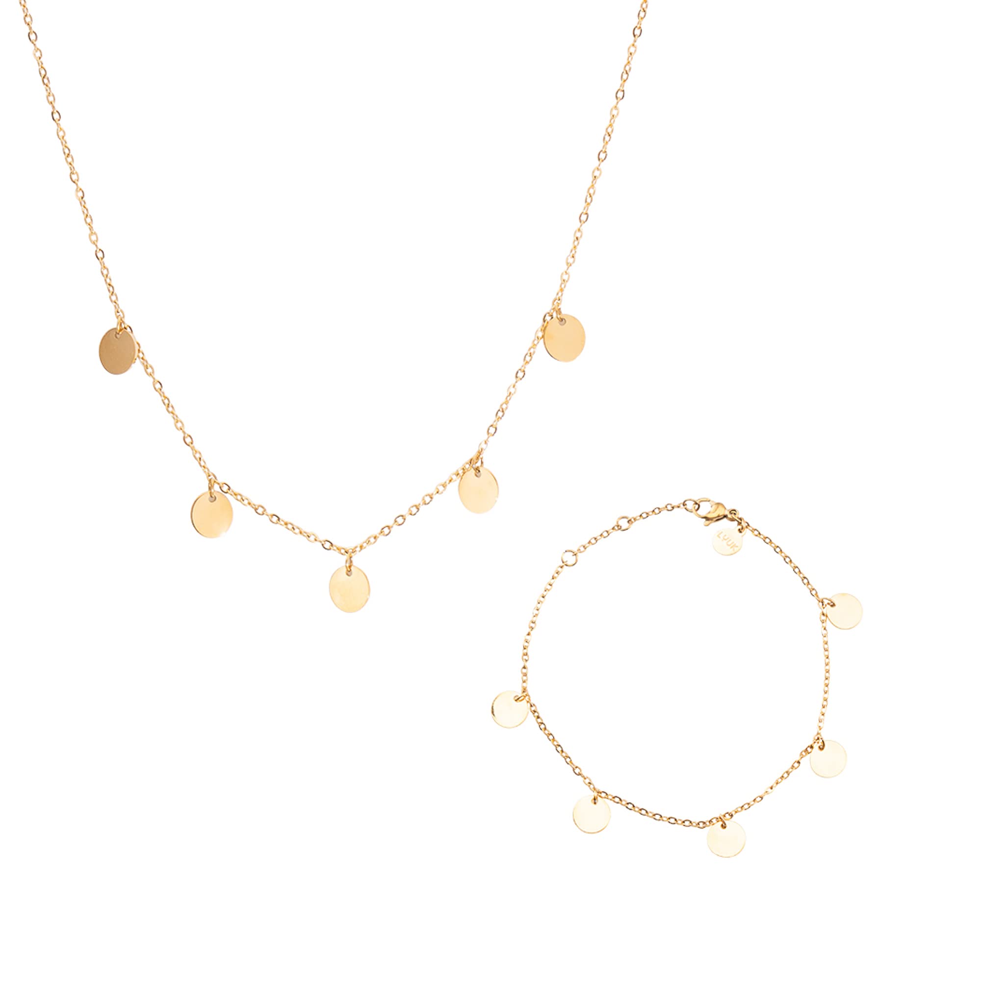 LUUK LIFESTYLEFiligree stainless steel necklaces, bracelets and jewellery sets, modern design jewels, fashion accessory for women, elegant style, adjustable length, layer look, gold, silver and rose