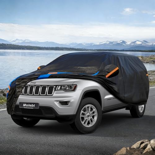 Image of Custom Fit SUV Car Cover for Jeep Grand Cherokee (2010-2026), Upgraded Waterproof All Weather Outdoor Auto Cover with Driver Door Zipper & Mirror Pockets, UV /Snow /Dust Protection