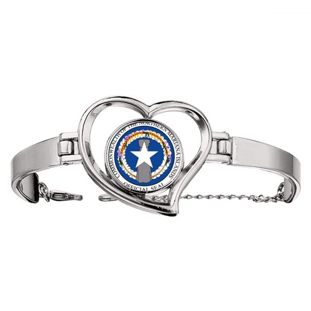 un brandNorthern Mariana Islands National Emblem Bracelet Heart Jewelry Wire Bangle