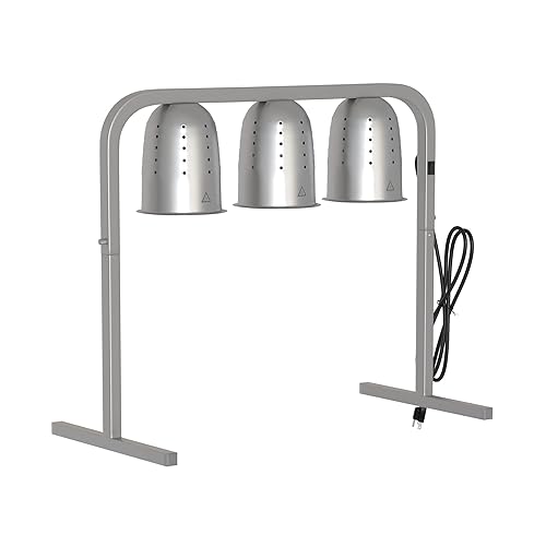 Lámpara de calor de pie independiente con 3 bombillas y patas en T, 120 V, 750 W, W63, calentador de buffet de alimentos comerciales, restaurante,