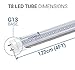 Hyperikon 4 Foot LED Tube, T8 T10 T12 40 Watt Replacement (18W), Dual End Ballast Compatible, Clear Lens, UL, DLC, Crystal White, 4 Pack