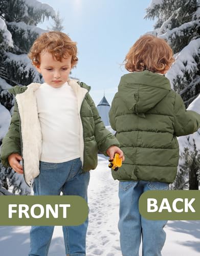 UNICOMIDEA Toddler Boys Girls Winter Coats Hooded Warm Puffer Jacket for Baby Outwear 6M-4T4