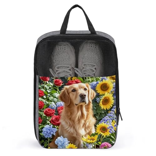 Bolsa de viaje para zapatos impermeable Golden Retriever organizador con cremallera