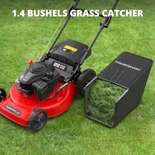 Image of PowerSmart Gas Lawn Mower 22-Inch, Self-Propelled with 3-in-1 Mulching System, 150cc B&S Engine & 6 Cutting Heights, Rear-Wheel Drive, Durable Steel Deck for Yard