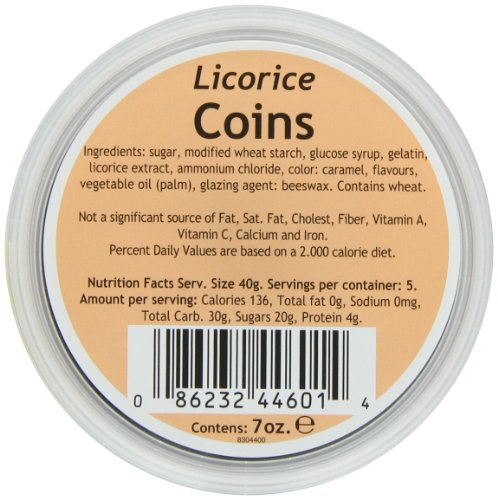 Gustaf's Dutch Licorice Coins, 6 Plastic containers - 7-Ounce each