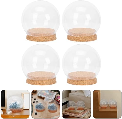Miniatura 2 de PRETYZOOM Cubierta de cúpula de cristal para flores preservadas, exhibición de flores inmortales, cúpula de paisaje, corcho, decoración, exhibición