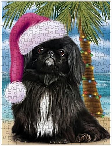 Christmas Summertime Beach Pekingese Dog Jigsaw Puzzle for Adults - Animal Printed Interlocking Puzzle Game Artwork - Gift for Dog Lover's -1000 Pcs 20"x30", PZLE63553