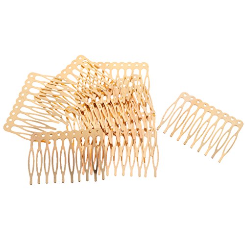 FITYLE 10 Unids Plata Antigua Tono De Bronce Dorado Metálico Lado del Pelo del Metal Clips Pines 2.7/5.6 Cm para DIY Joyería Encontrar Artesanía - Oro, 5.6cm