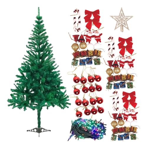 Kit Completo Arvore de Natal Enfeite Decorada 90 Cm 70 Galhos