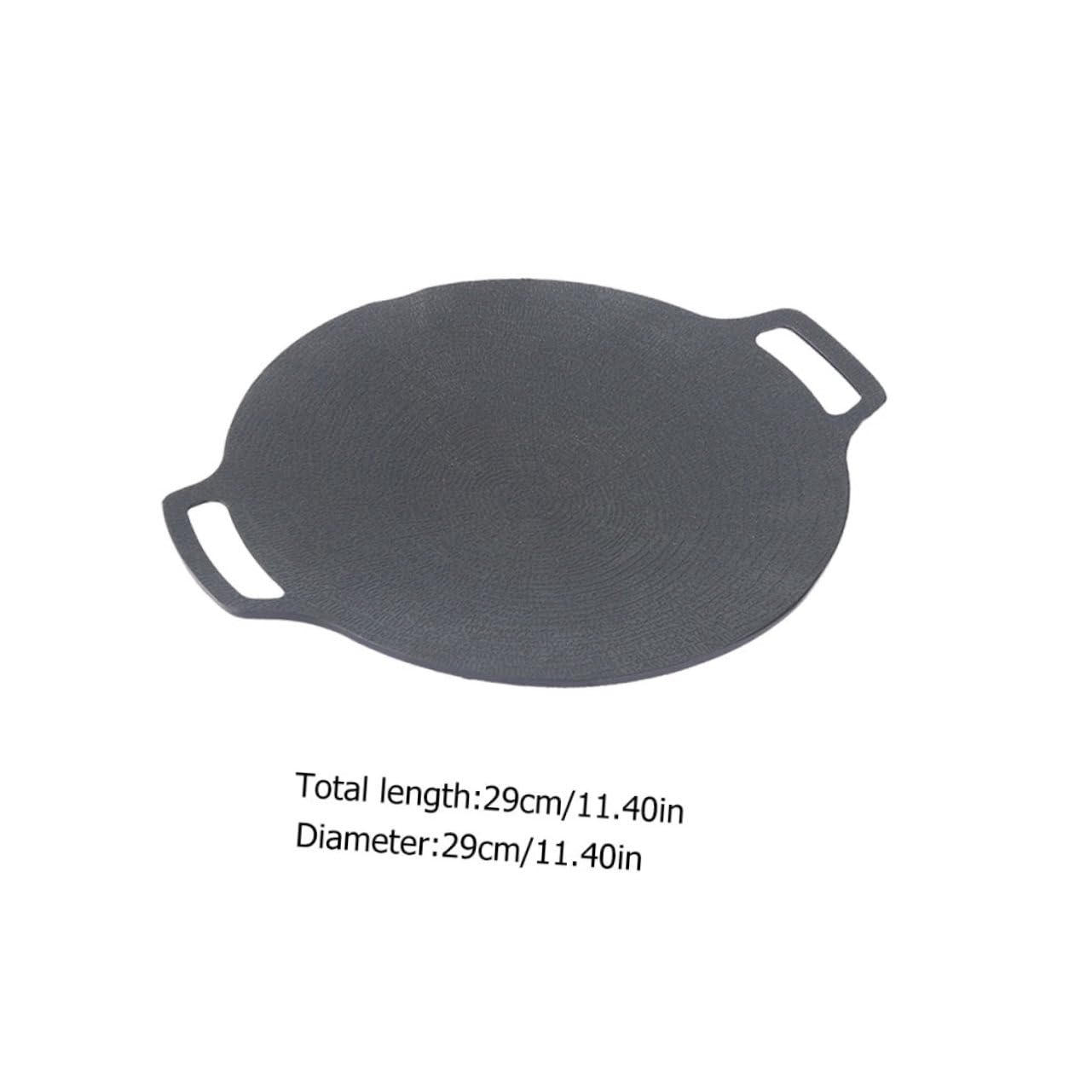 Garneck Piastra Grill Antiaderente da Barbecue, Vassoio Rotondo Nero