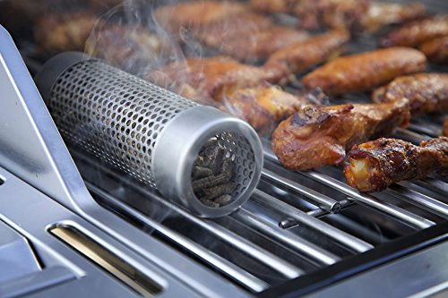 A-Maze-N AMNTS6PF Round Pellet Tube Smoker Prefilled with 100% Wood Apple BBQ Pellets, 6 Inch