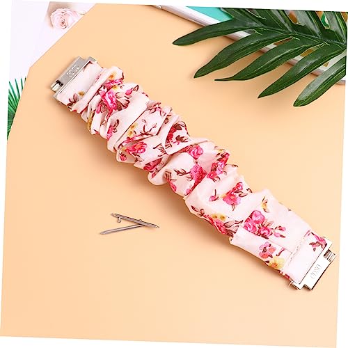 Correa de reloj scrunchie de leopardo para niñas con lazo para el pelo ajustable 2