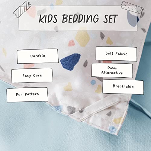 Kasentex Bed In A Bag Light Blue Twin Comforter Set With Sheets 5-Pieces For Kids, Teens, Girls And Boys - Bedding Sets With Comforter, Pillow Sham, Flat Sheet, Fitted Sheet, Pillowcase #TOP3