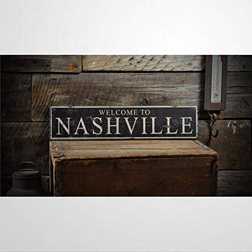 Custom Welcome to City Sign Nashville Decoration Signs. Country Lover Wooden Decor Rustic Wood Plank Design Hanging Sign Distressed Funny Wooden sign Wood Plaque Wall Art wall hanger Home Decor