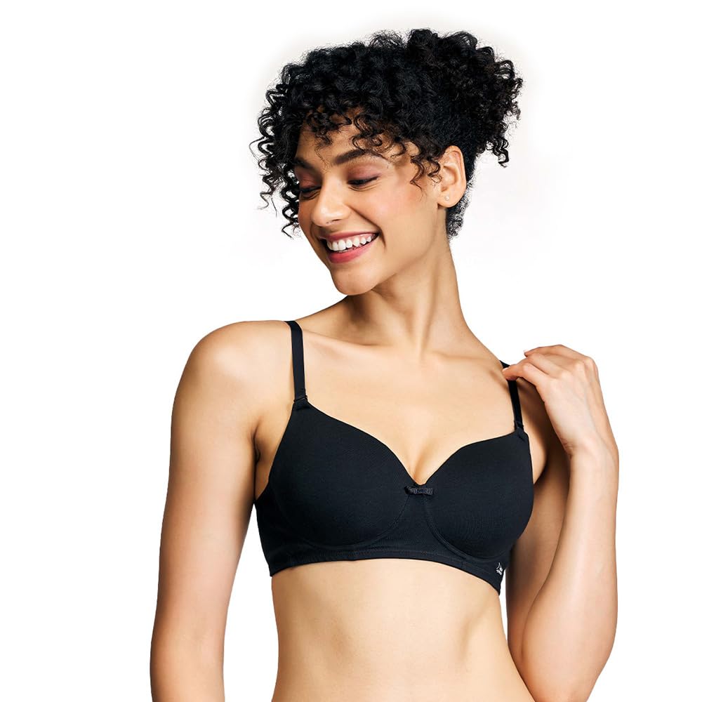 NYKD (NYB198 Cotton Lightly Padded & Non Wired T-Shirt Bra for Women | Medium Coverage Bra with Soft Detachable Straps | Ideal for All Day Comfort