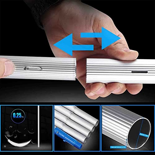 Genérico Kit de Cepillo telescópico para Limpieza de Ventanas: pértiga con Suministro de Agua para un Brillo Impecable en Paneles solares y Ventanas. Herramienta Exterior de Gran Alcance para una LIM