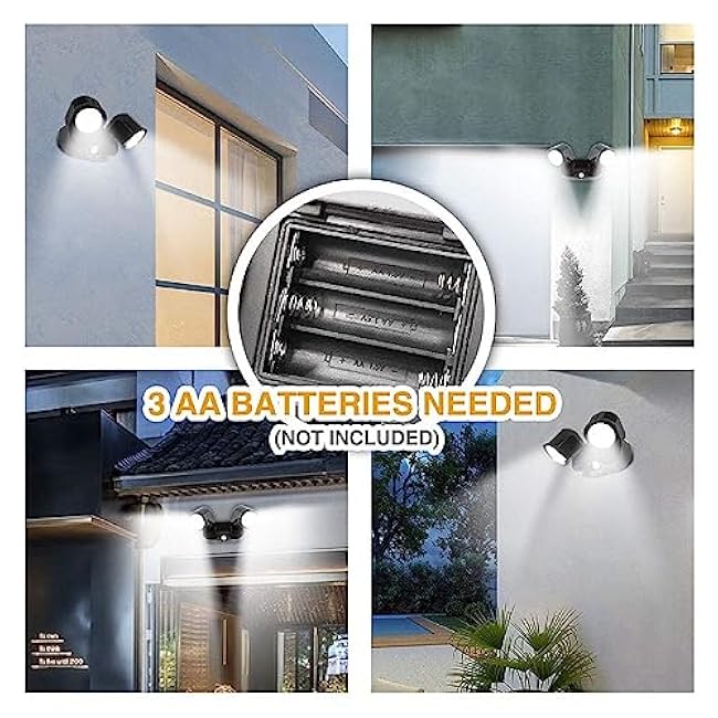 Neporal Motion-Sensor Security Light - Wireless COB Battery Powered Outdoor Flood Light for Garage, Porch, Barn, Patio, Backyard