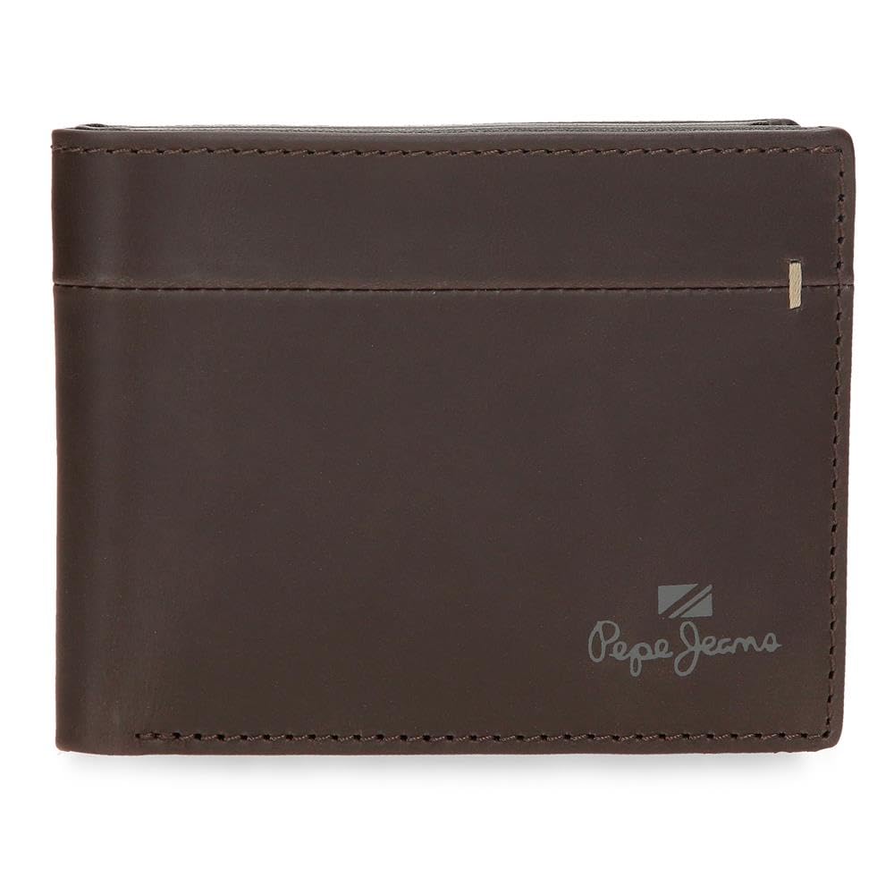 Pepe Jeans Staple Cartera Horizontal con Monedero Marrón 11x8x1 cms Piel
