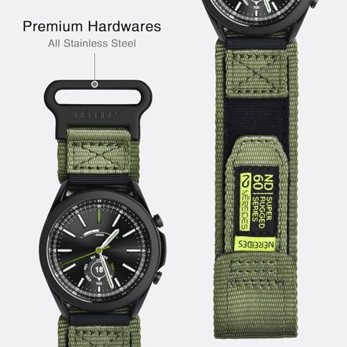 Nereides 22mm Watch Strap Compatible with Samsung Galaxy Watch 3 45mm/Watch 46mm/Gear S3, for Amazfit GTR/Huawei GT/Garmin Venu, Nylon Replacement Sports Band for Men Women (Army Green) - Image 4