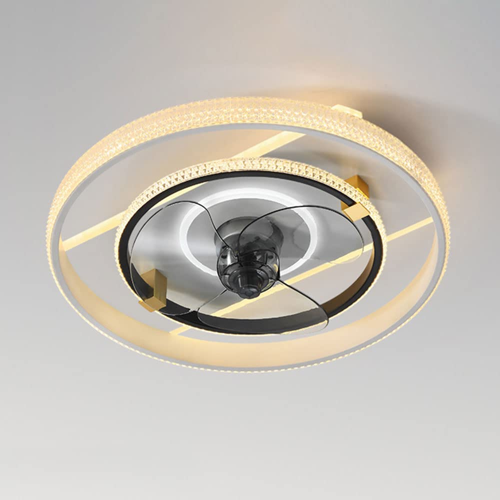 Plafonnier LED 120W avec ventilateur de plafond muet nordique 20 pouces