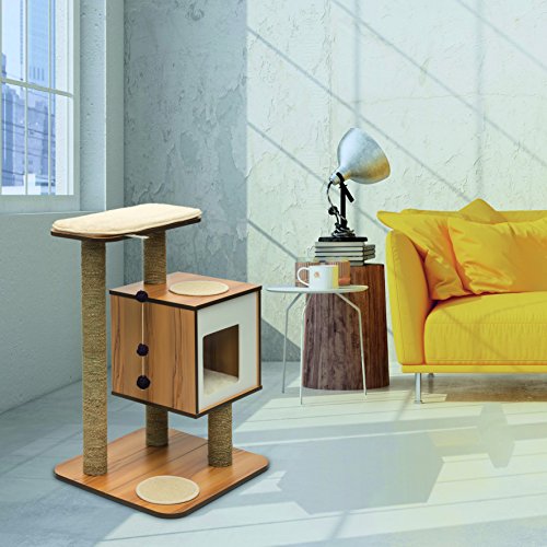 Base para gato Catit Vesper color nogal miniatura 2