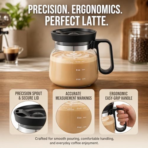 Coffee Pot Mug with Lid, 16oz Glass Mini Coffee Pot Cup, Heat-Resistant Clear Travel Mug, Spill-Resistant Novelty Coffee cup for Office Desk & Coffee Lovers gift - image 3