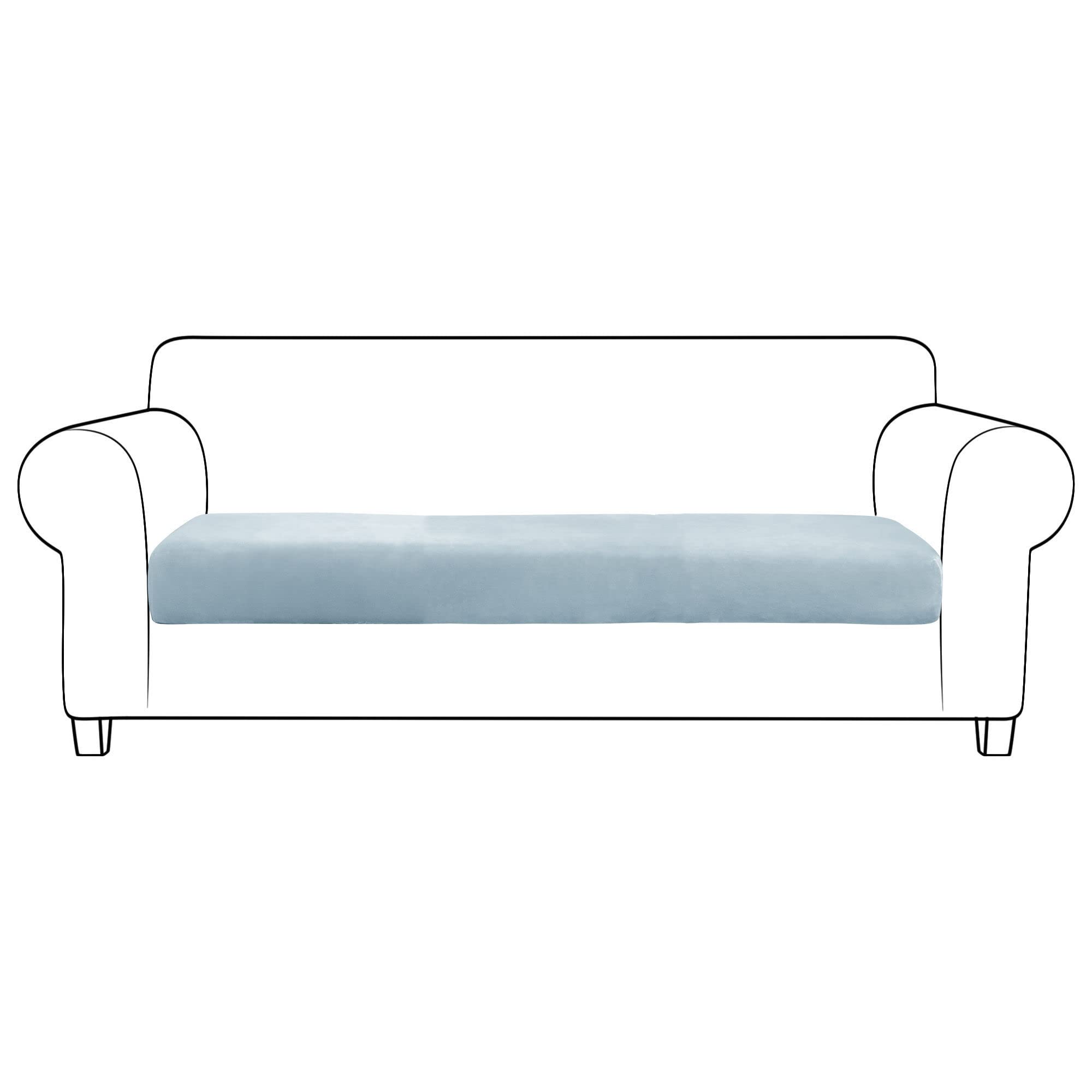 Housse de coussin de canapé en velours bleu clair pour un salon cocooning et moderne