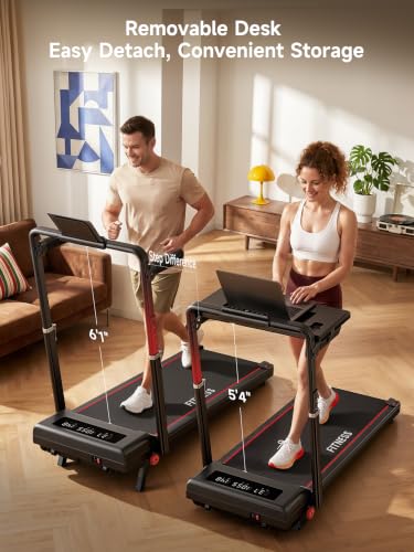 Image of RHYTHM FUN Incline Walking Pad with Handle Bar, 37.5 inch Runng Belt, 300 LBS