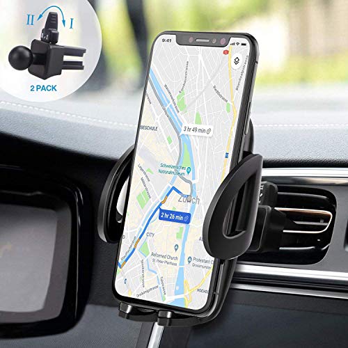IZUKU Handyhalter fürs Auto Handyhalterung Auto 2 St. Klammer Smartphone Halterung KFZ Kratzschutz mit 2 Klammer für die Lüftung Handyhalterung Auto Lüftung Universal für iPhone Samsung SonyHuawei