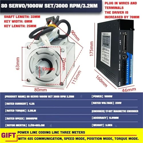 Servomoteur AC 750W avec pilote CNC et encodeur 17 bits frein - 5