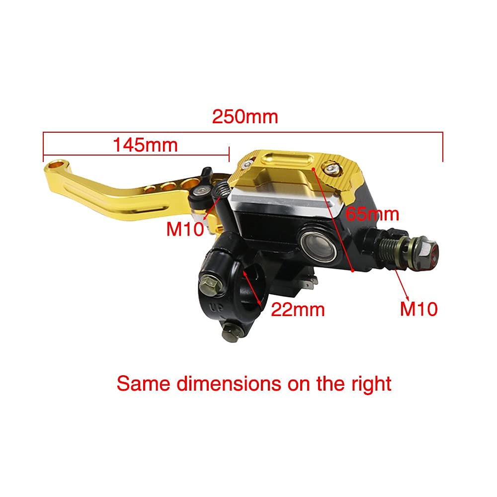 Manetas Moto 1Pair 22mm Motocicleta Rodillo de rodillo Ajuste Palancas de embrague Universal Motorcycle Manillar Freno hidráulico Bomba de freno Maneta Freno Moto (Color : Noir)