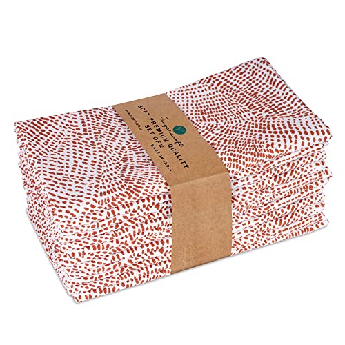Cloth Napkins Set Of 12 Cotton Linen Blend Printed Dinner Napkins Perfect For Parties Dinners Weddings Cocktail Christmas Napkins Cloth 20X20 Print-Abstract Dot #TOP3