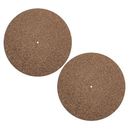 VICASKY 2pcs Record Mat Vinyl Player Acoustic Sound Mat Disc Protective Mat Slip Record Player Vinyl Record Turntable Platter Mat Record Anti-static Mat Record Pad Turntable Mat Cork