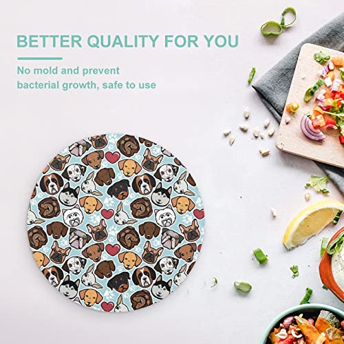 Planches de cuisine en verre trempé 20 cm antidérapantes chien