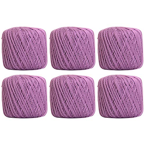 Image of ThreadArt 100% Cotton Crochet Thread Size 3, 6 Ball Pack, Lilac 20 | Soft pure cotton crochet thread for lace, doilies, amigurumi and crafts. Smooth finish with crisp stitch definition.