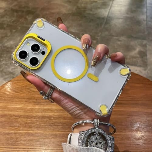 Protection magnétique iPhone 16 jaune antichoc finition premium verre