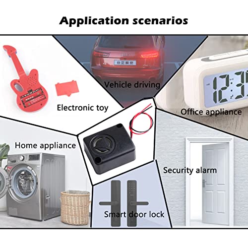 Wishiot 12V DC Black Mini Piezo Alarm Siren 110dB Insurance Safes Anti-Theft Alarm High-Decibel Buzzer for Car(Pack of 5) - Image 8