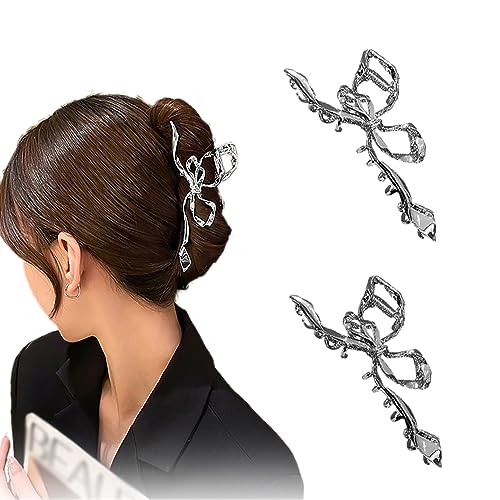 Large Bow Geometry Claw Clips with Non-Slip Teeth