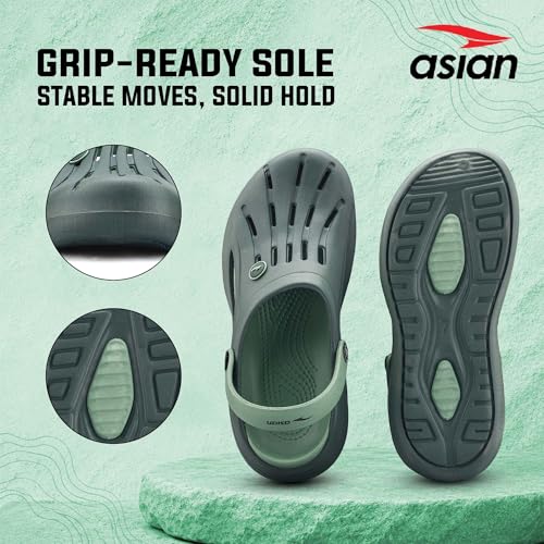 Image of ASIAN AGC-25 Men's Lightweight EVA Clogs | Soft Comfort & Breathable Vent Upper | Anti-Slip Grip Sole & Casual Slip-On