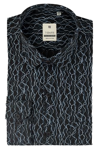 Image of 7-DAYS Men's Premium Printed Shirt - 100% Cotton, Regular Fit, Full Sleeve, with Pocket - Versatile for Formal Occasions and Casual Wear