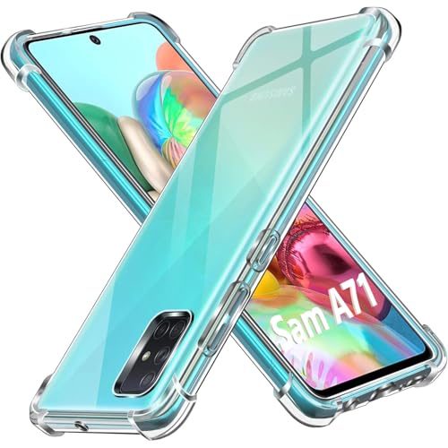Image of Lustree Back Cover Transparent Case Compatible with Samsung Galaxy A71 | Clear + TPU Case with 4 Corner Air Cushion Protection & Camera Protection | Slim& Stylus Cover
