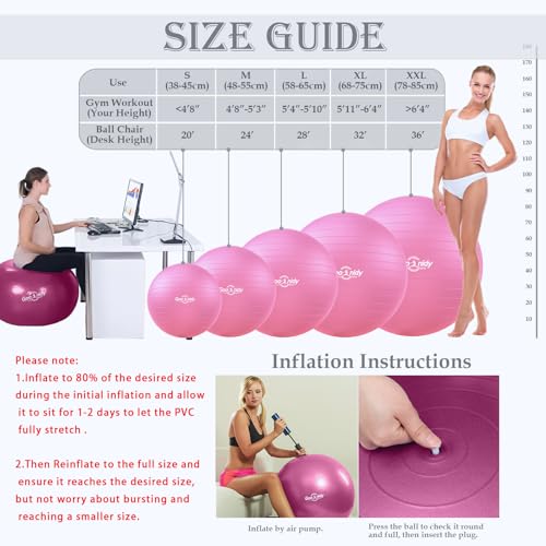 Image of 11CC-JJ88-3JJJ Soft Exercise Ball, Pilates Yoga Ball
