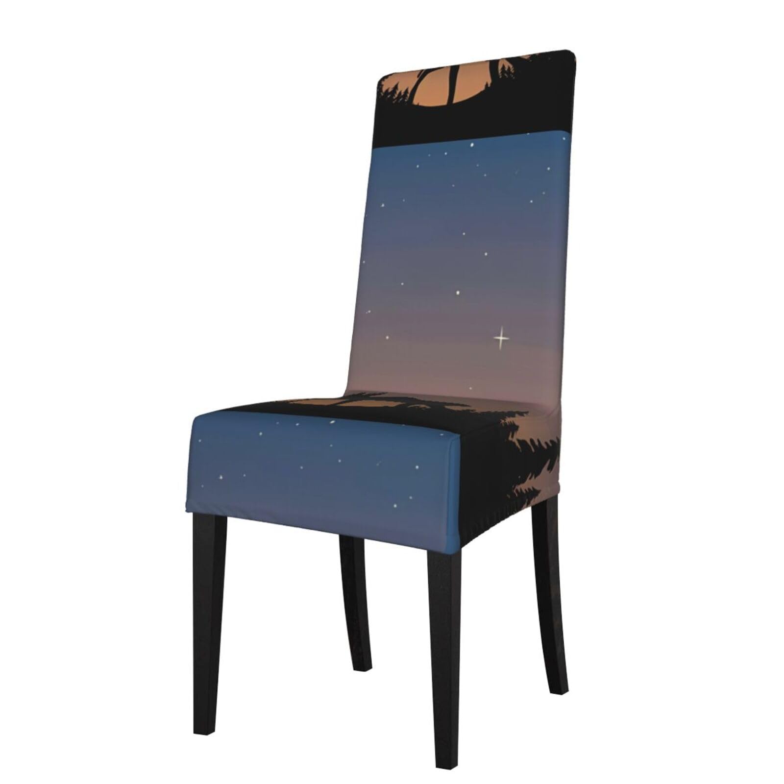 YYHHAOFA Deer Mountain Pine Tree Wilderness Prints Protection Cover for Dining Chair - Stretch Slipcovers, Easy Refresh for Your Dining Room & Event Decor